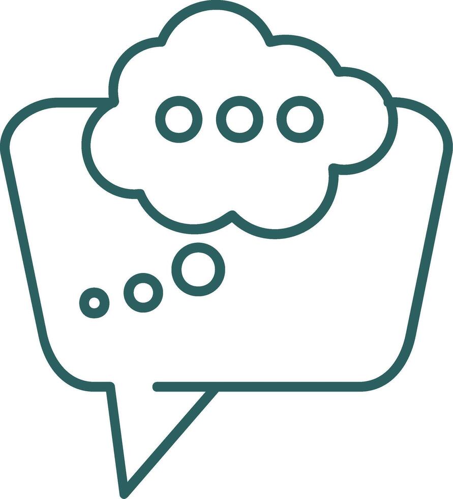 Thinking Line Gradient Green Icon vector