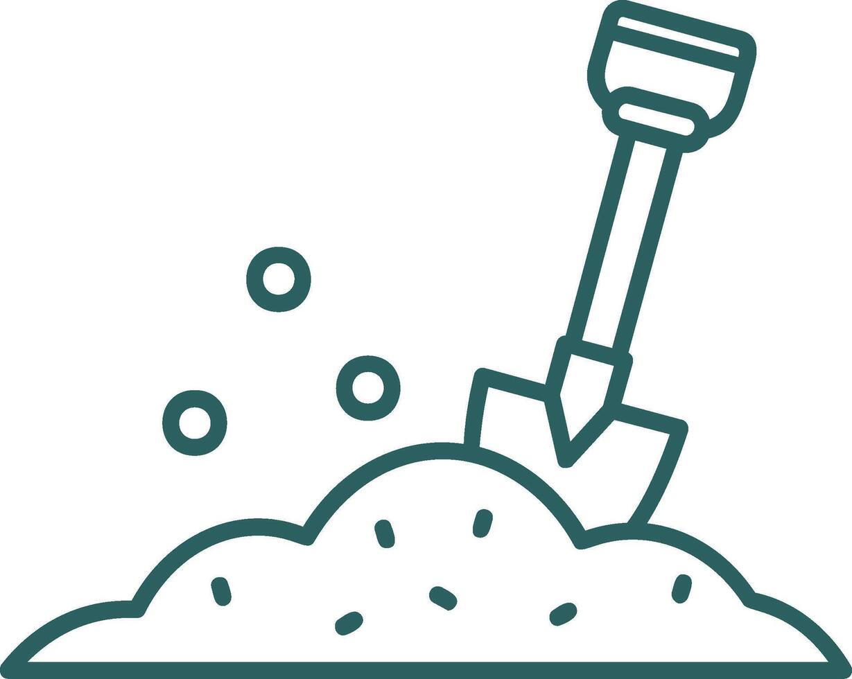 Shovel Line Gradient Green Icon vector