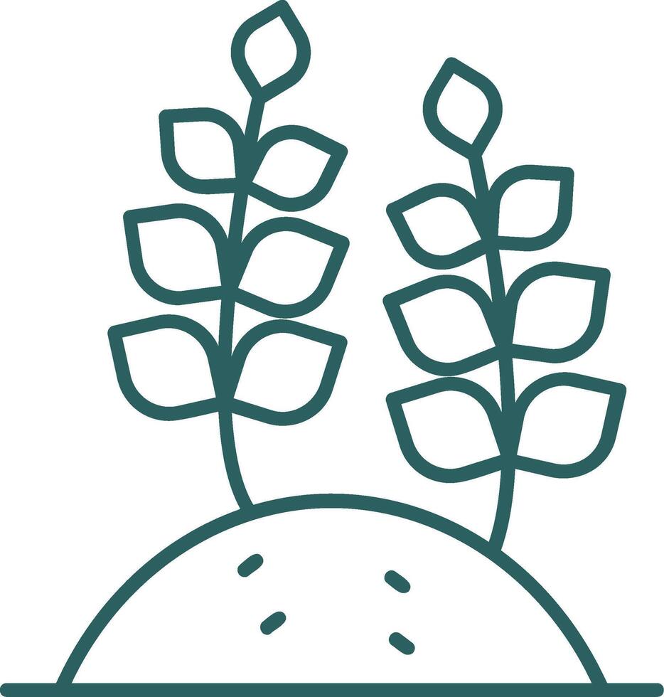 Wheat Line Gradient Green Icon vector