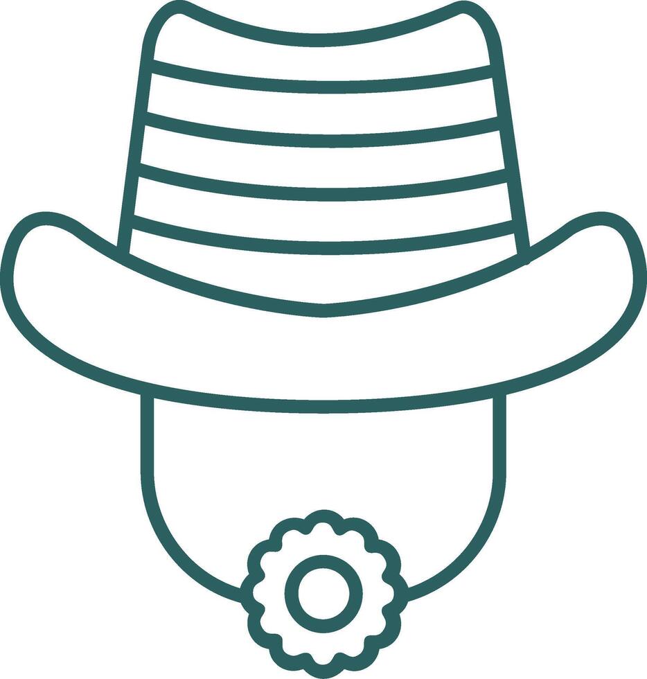 Hat Line Gradient Green Icon vector