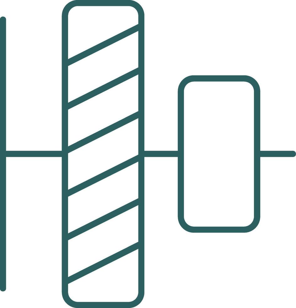 Vertical alignment Line Gradient Green Icon vector