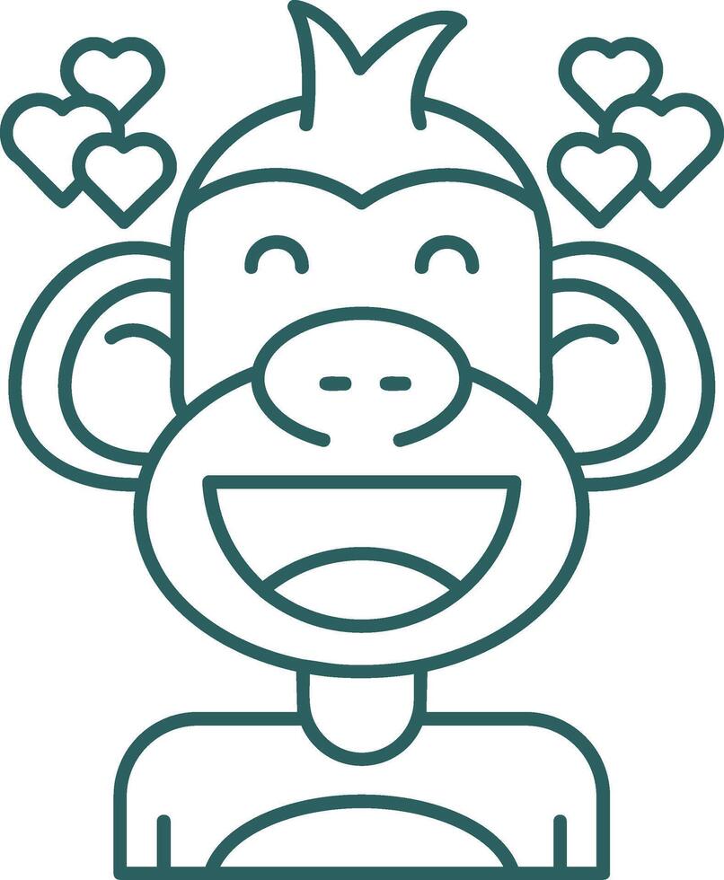 Love Line Gradient Green Icon vector