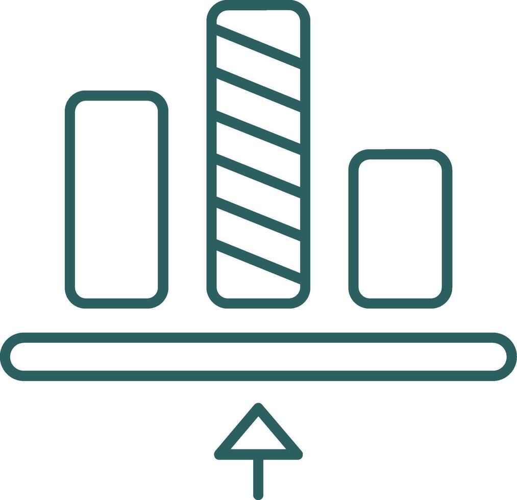 Bottom allignment Line Gradient Green Icon vector