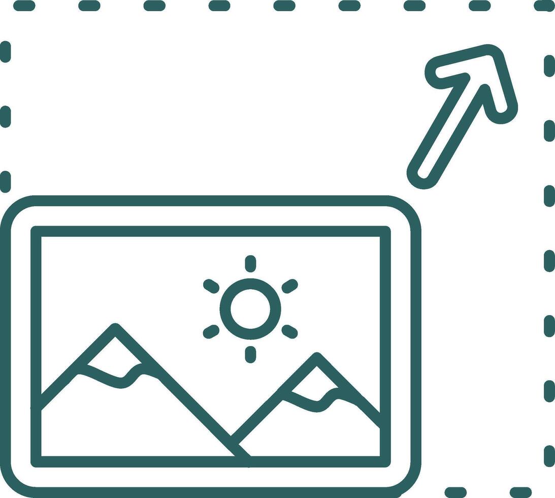 Resize Line Gradient Green Icon vector