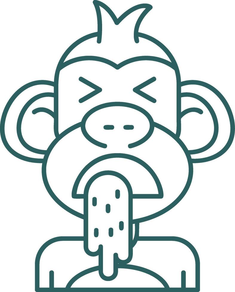 Vomit Line Gradient Green Icon vector