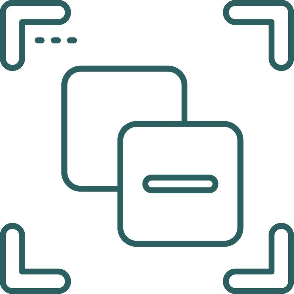 Substract Line Gradient Green Icon vector