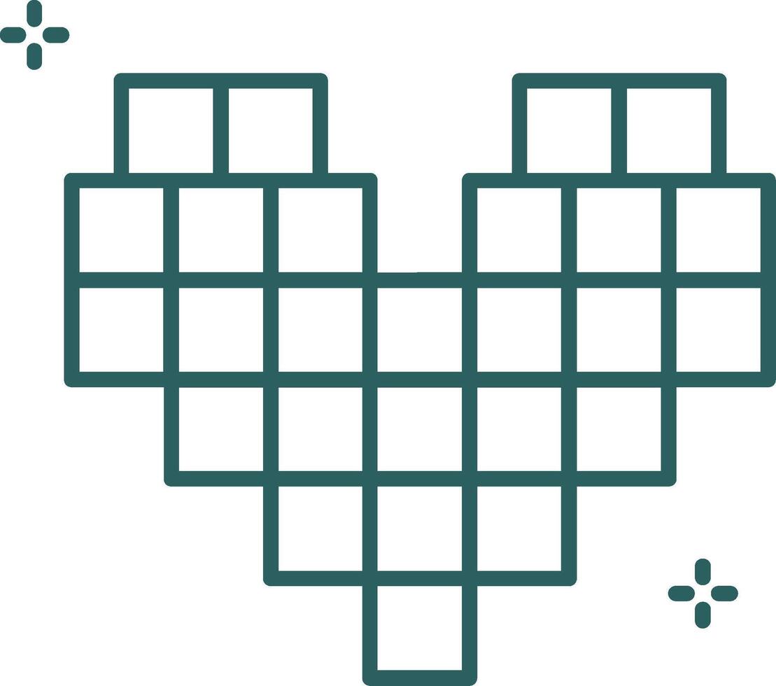 Pixels Line Gradient Green Icon vector