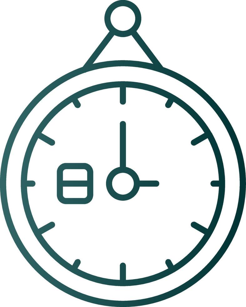 reloj línea degradado verde icono vector