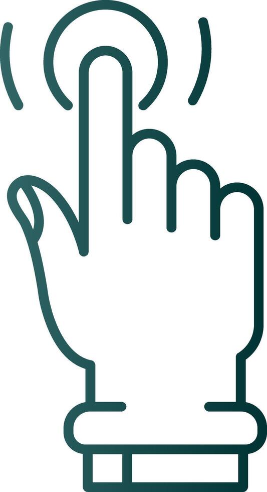 Tap and Hold Line Gradient Green Icon vector