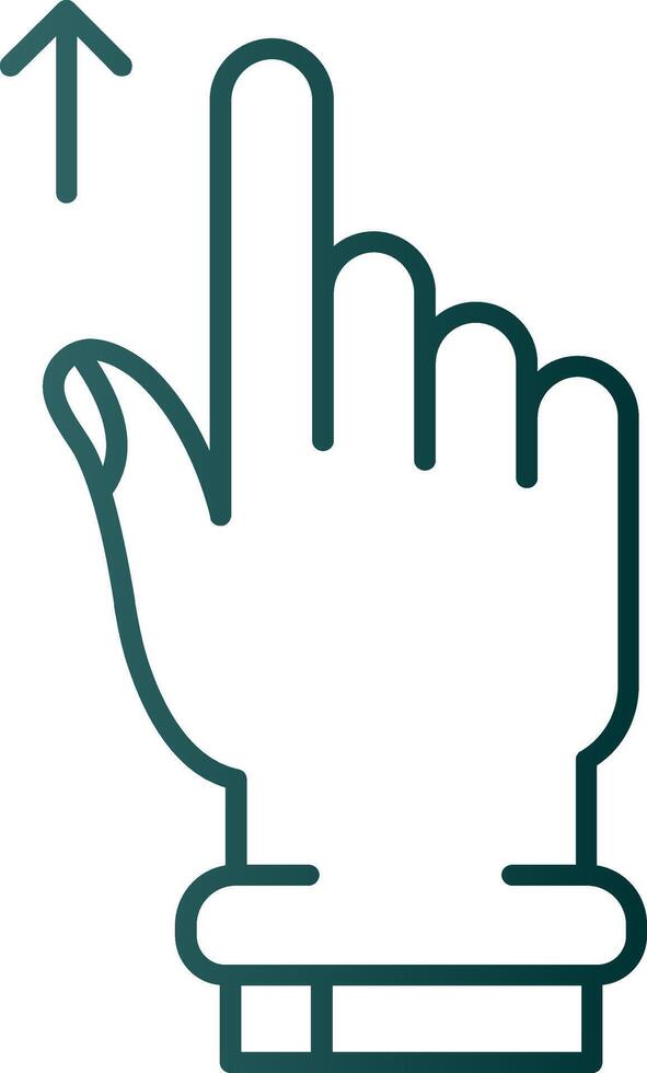 Swipe Up Line Gradient Green Icon vector