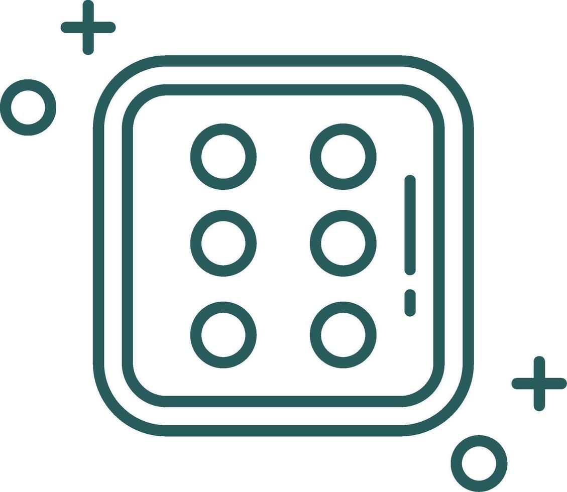 Dice six Line Gradient Green Icon vector