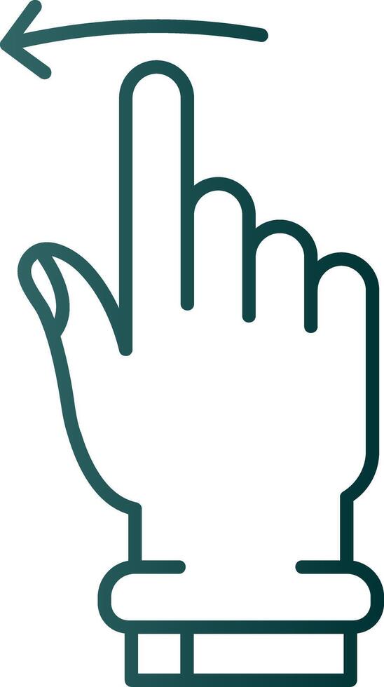 Swipe Left Line Gradient Green Icon vector