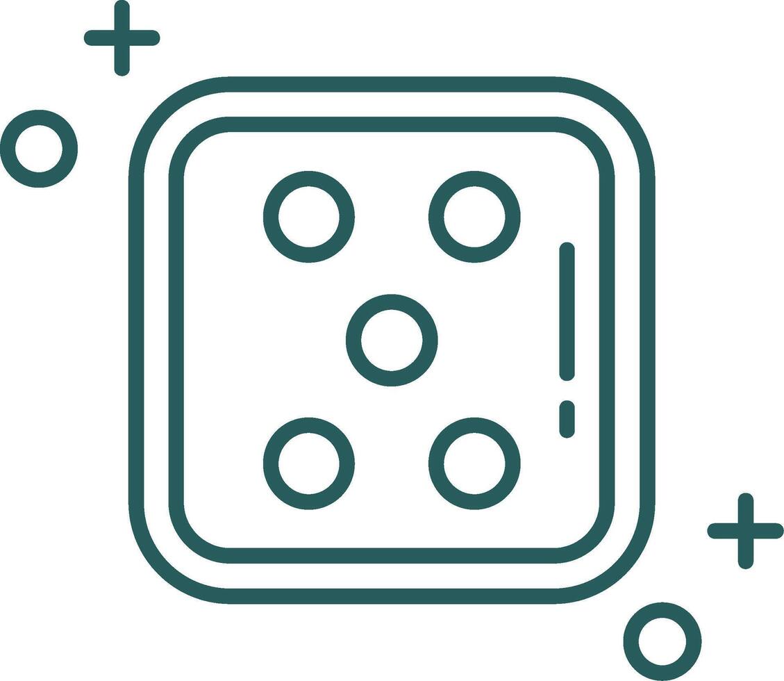 Dice five Line Gradient Green Icon vector