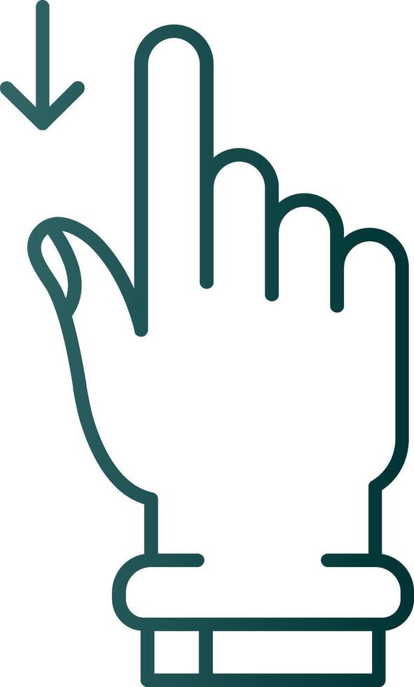 Swipe Down Line Gradient Green Icon vector