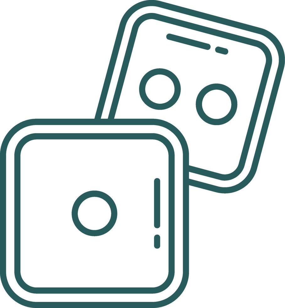 Dice Line Gradient Green Icon vector