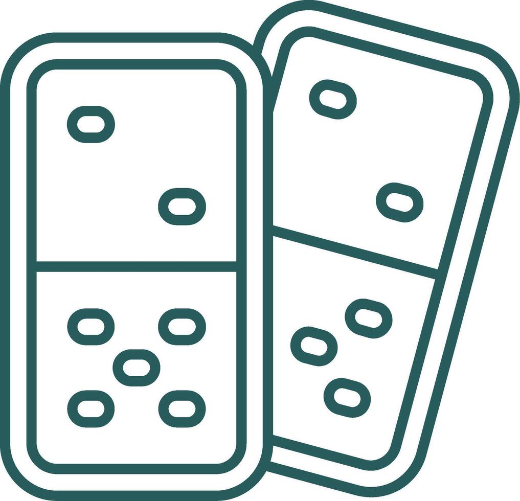 Domino Line Gradient Green Icon vector