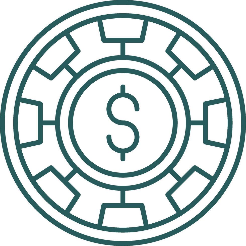 Chip Line Gradient Green Icon vector