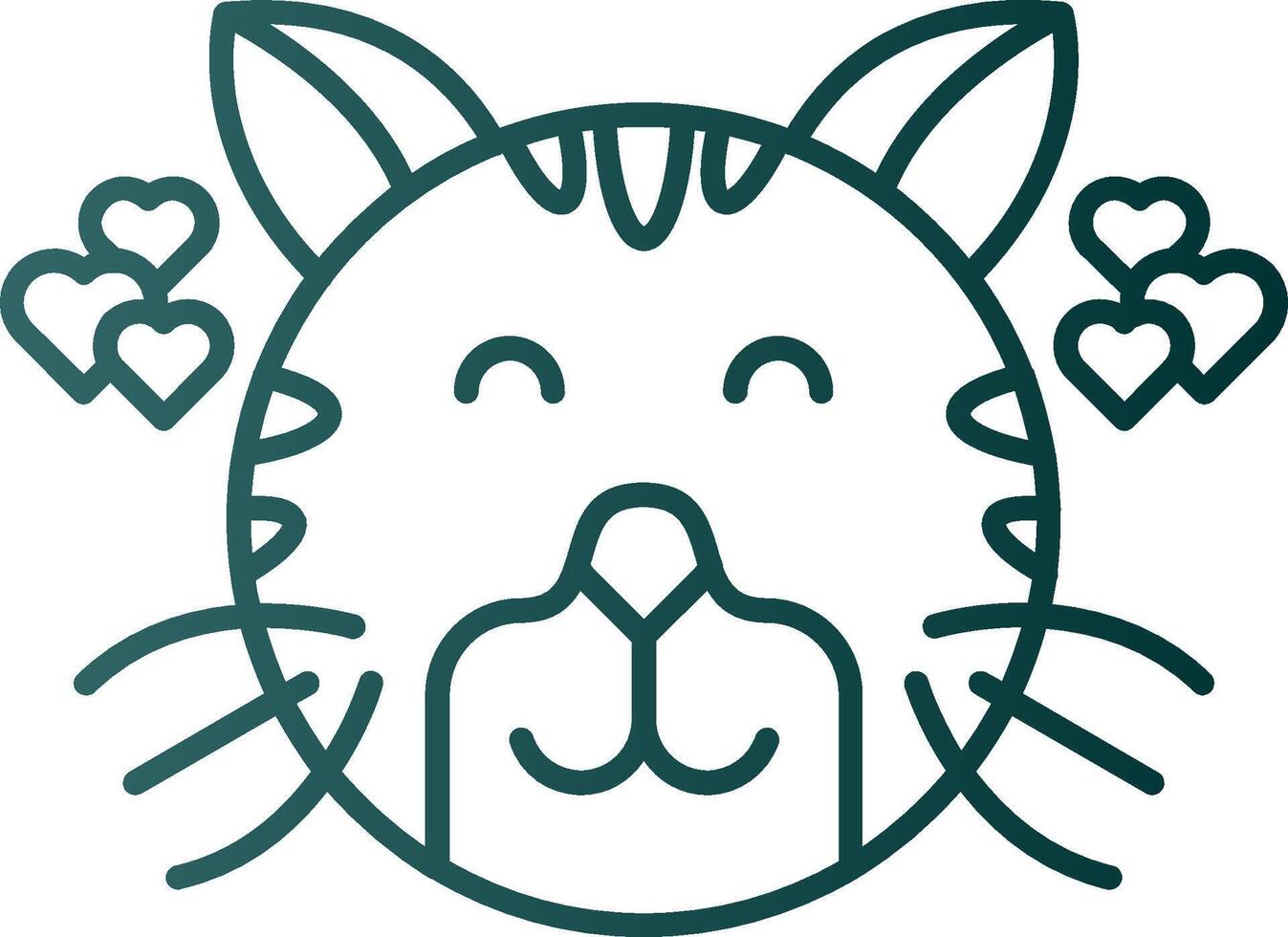 Love Line Gradient Green Icon vector