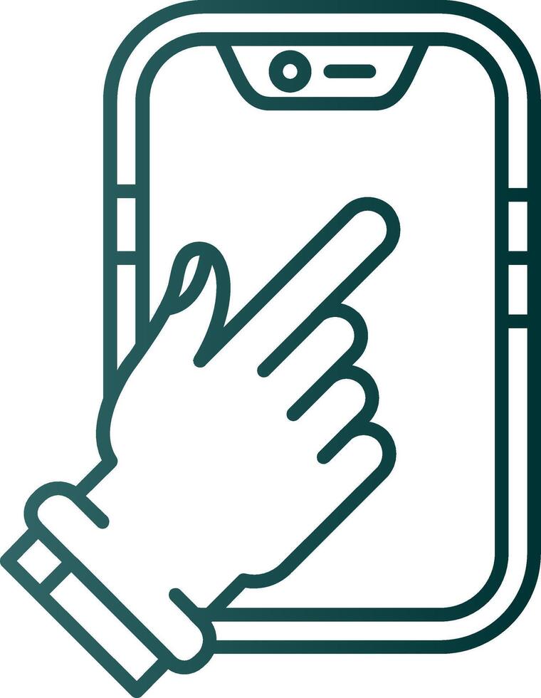 Touch Device Line Gradient Green Icon vector