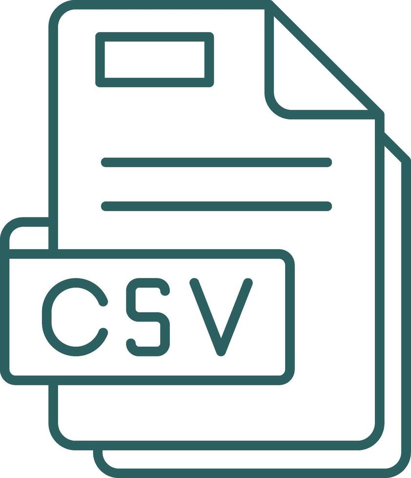 Csv Line Gradient Green Icon vector