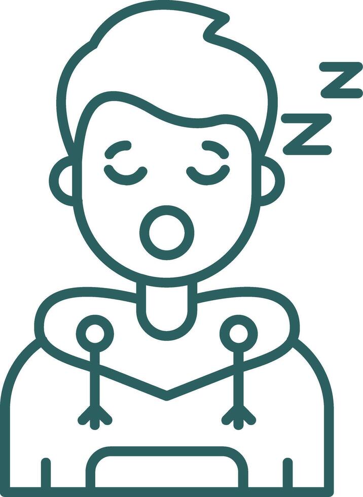 dormir línea degradado verde icono vector