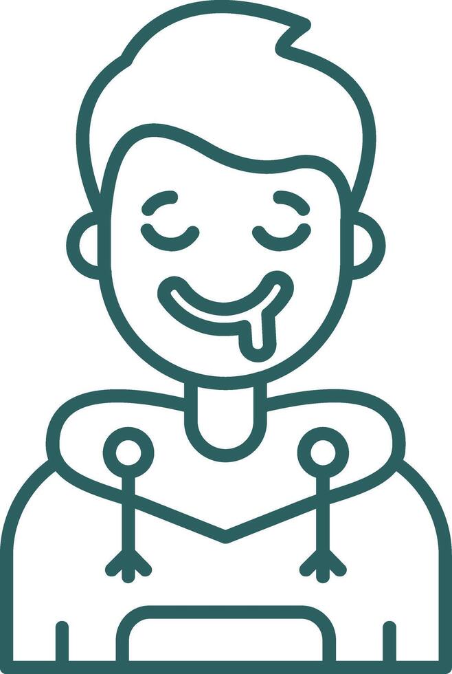 Drooling Line Gradient Green Icon vector