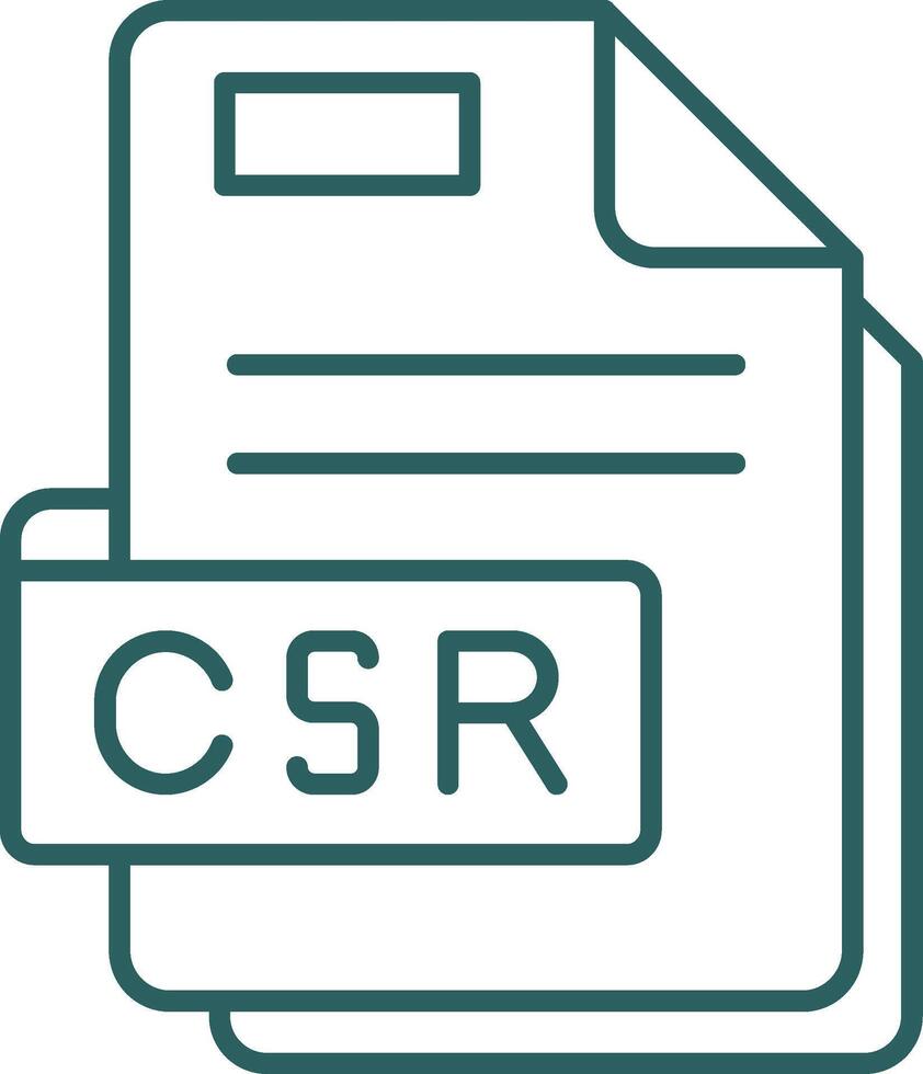 csr línea degradado verde icono vector