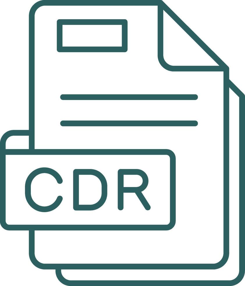 Cdr Line Gradient Green Icon vector