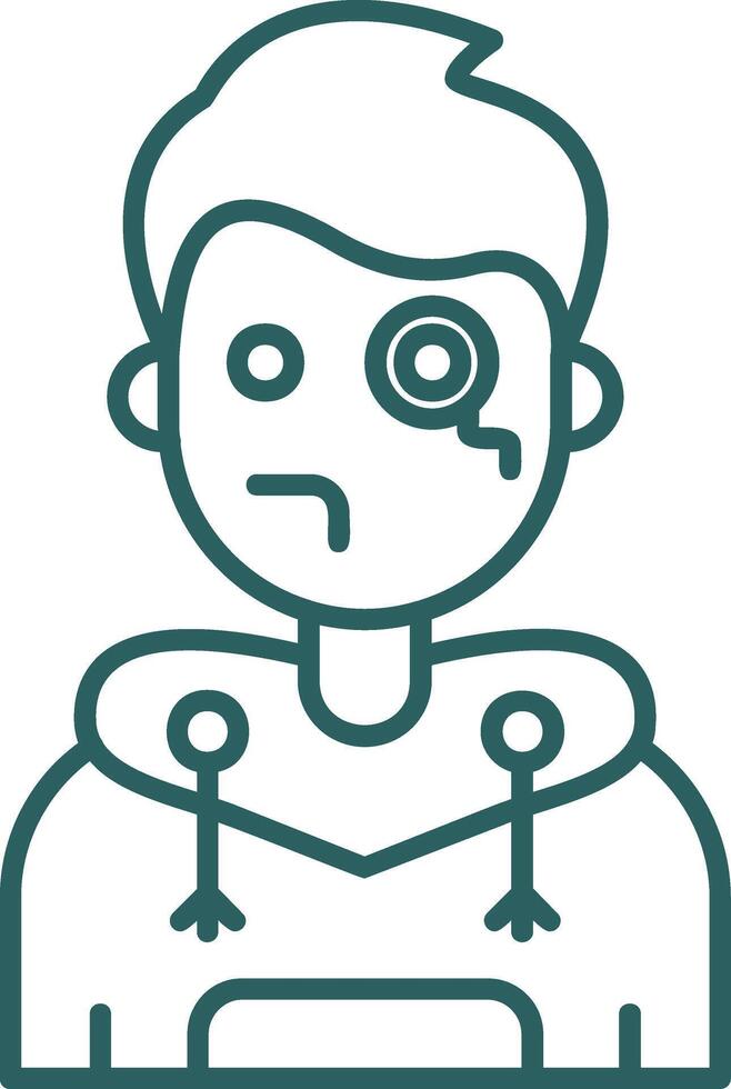 Monocle Line Gradient Green Icon vector