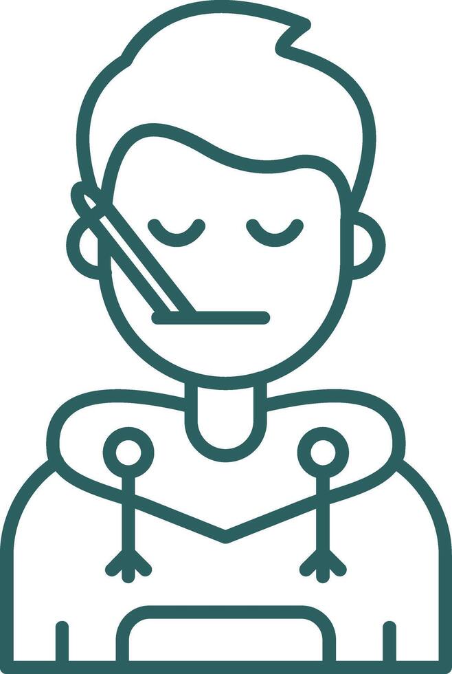 Sick Line Gradient Green Icon vector