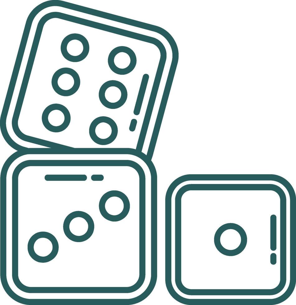 Dices Line Gradient Green Icon vector