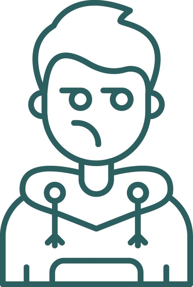 Suspicious Line Gradient Green Icon vector