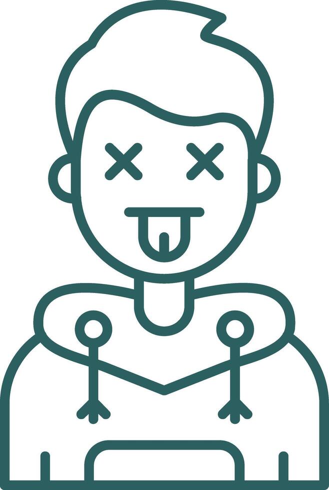 Dead Line Gradient Green Icon vector