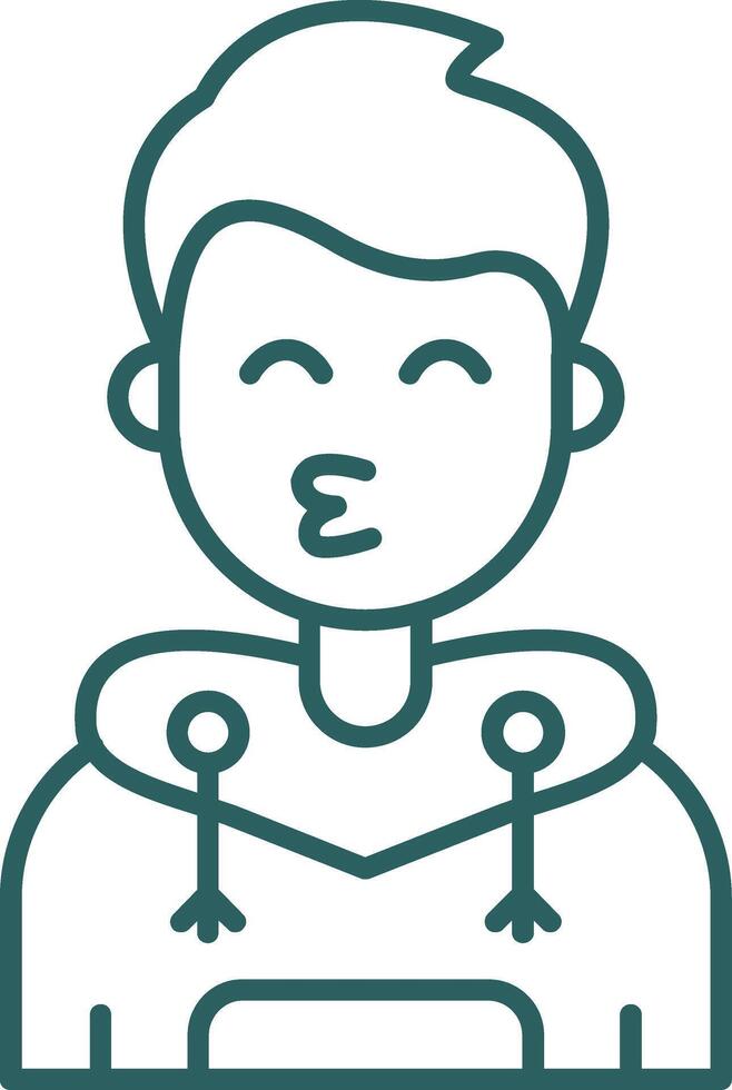 Kiss Line Gradient Green Icon vector