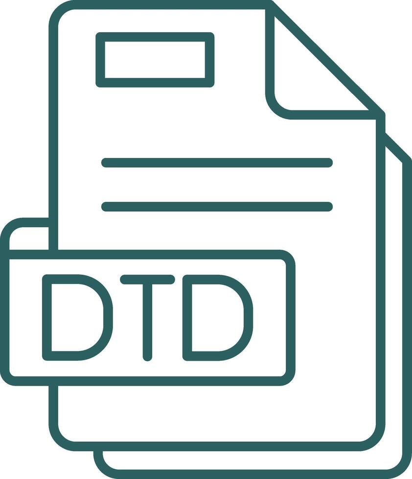 Dtd Line Gradient Green Icon vector
