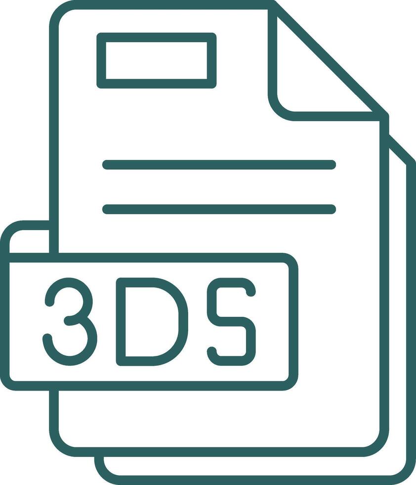 3ds línea degradado verde icono vector