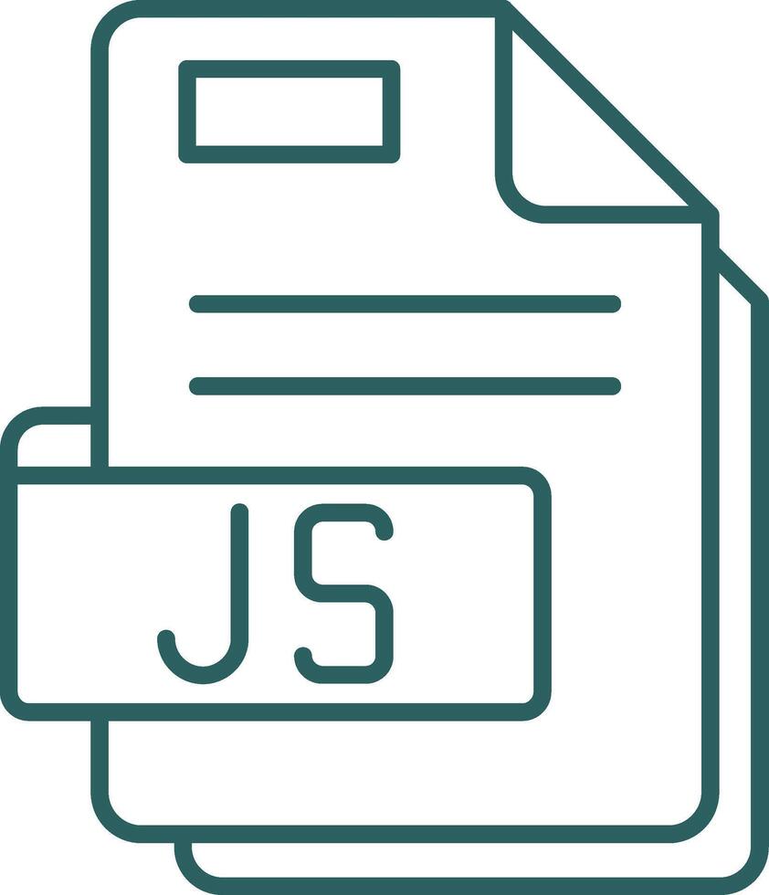 Js Line Gradient Green Icon vector