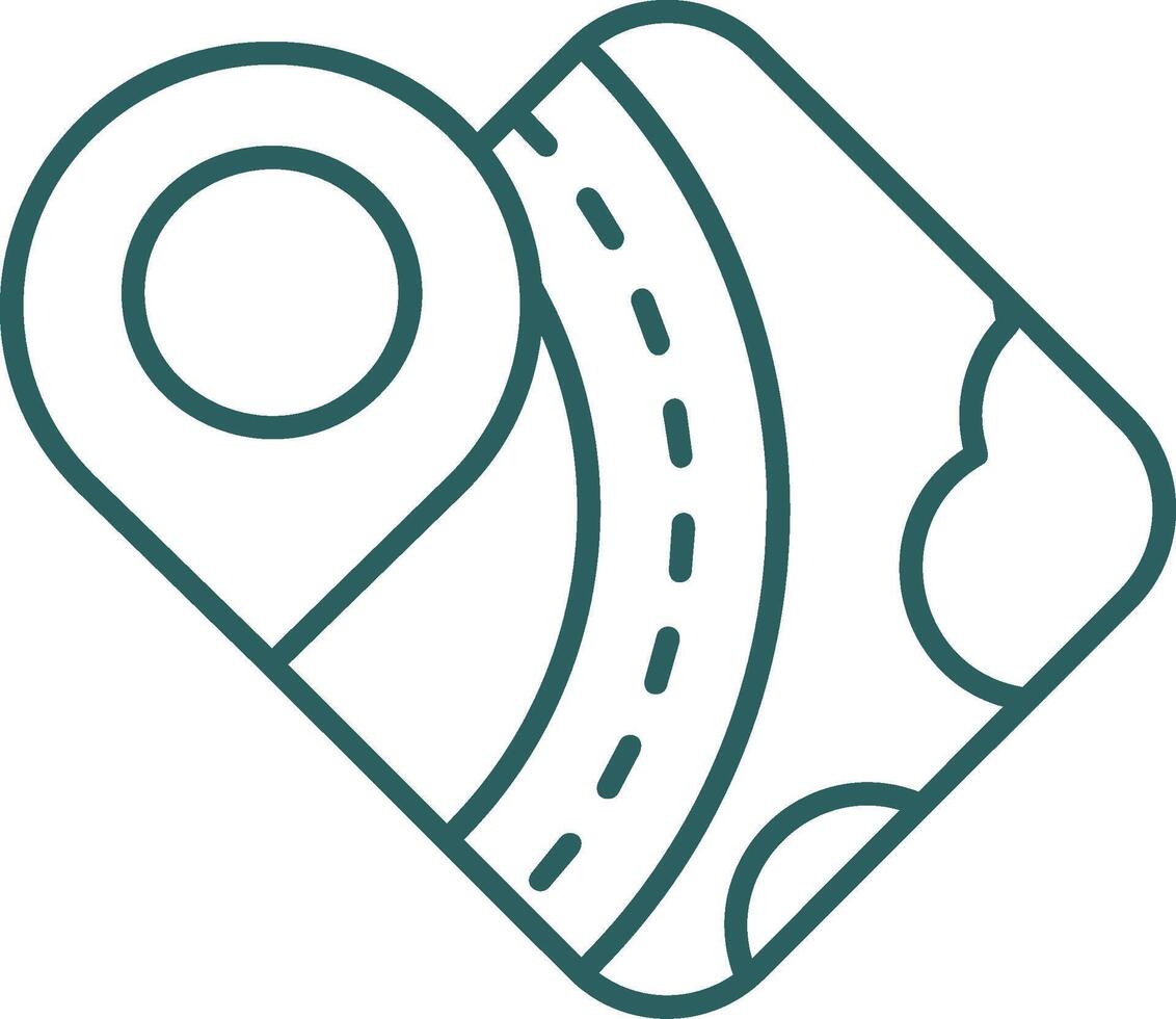 Location Line Gradient Green Icon vector