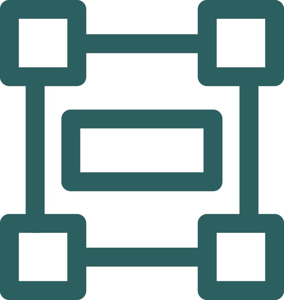 Rectangle frame Line Gradient Green Icon vector