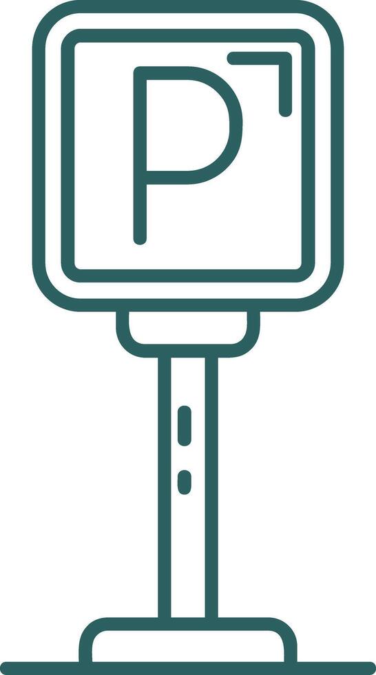 Parking Line Gradient Green Icon vector