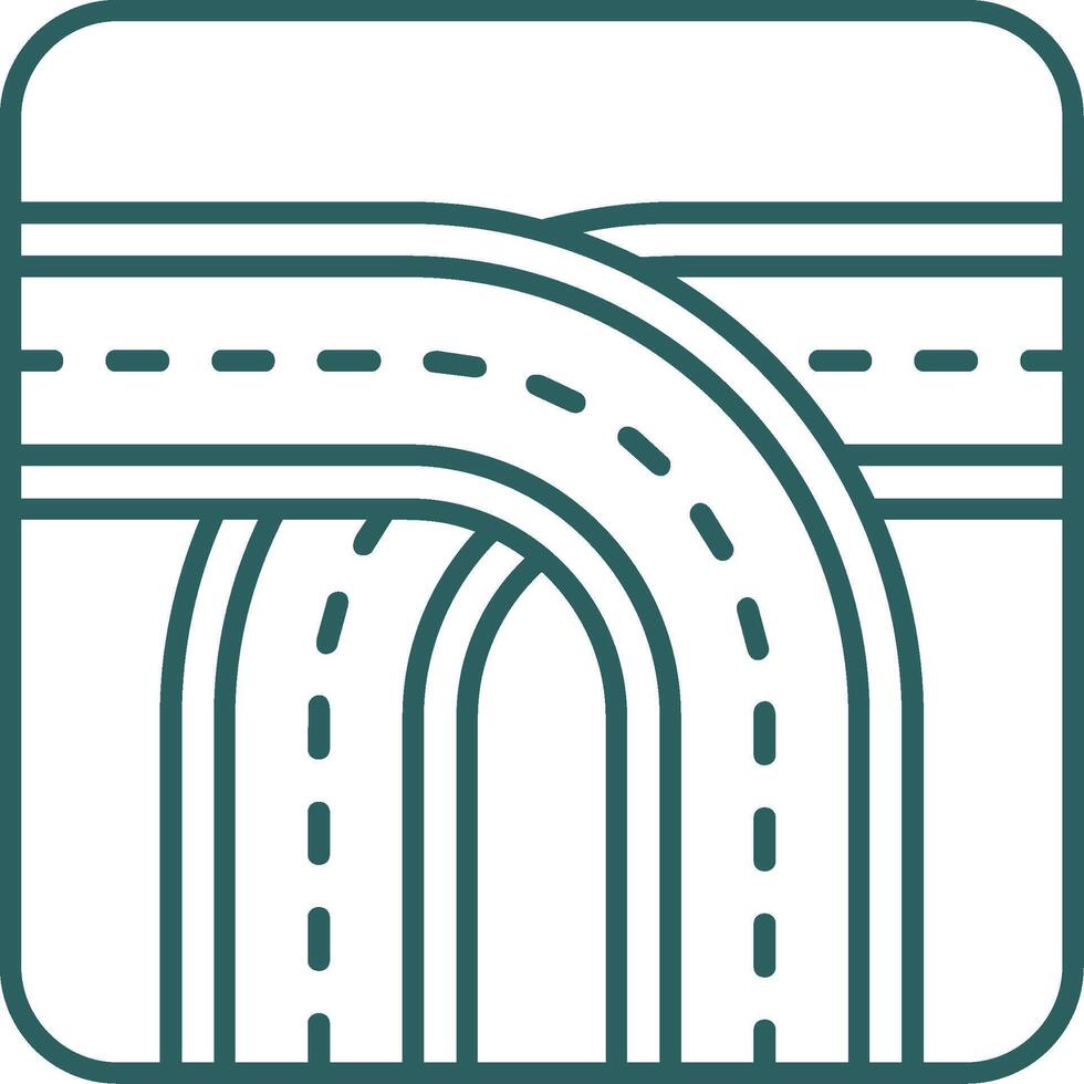 Crossing Line Gradient Green Icon vector
