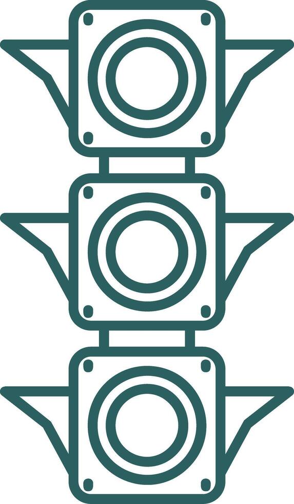 Traffic light Line Gradient Green Icon vector