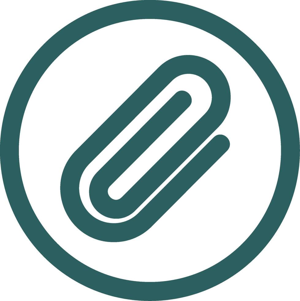 Paperclip 1 Line Gradient Green Icon vector