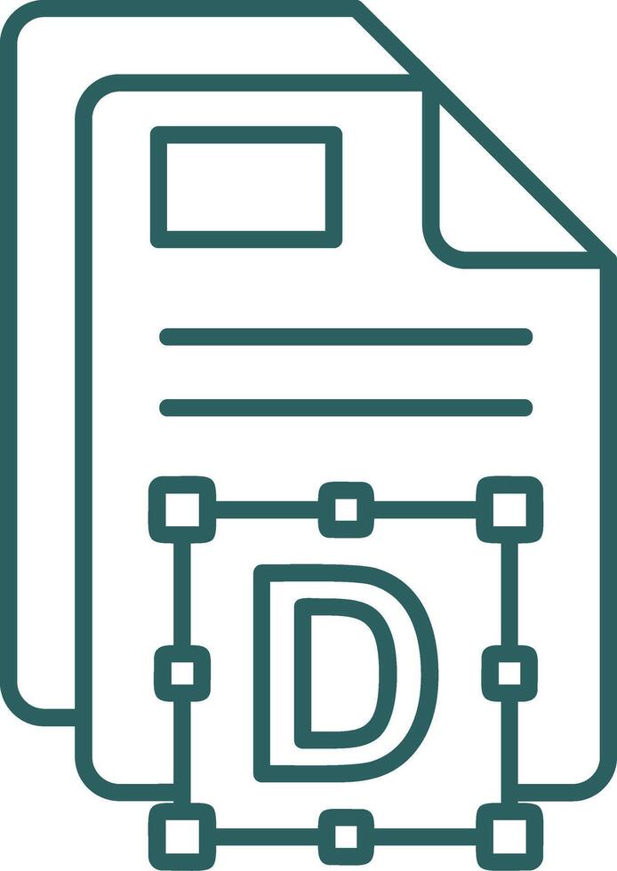 Font Line Gradient Green Icon vector