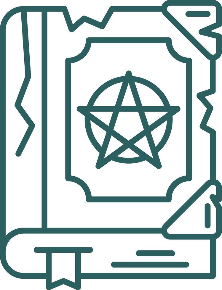 Magic book Line Gradient Green Icon vector