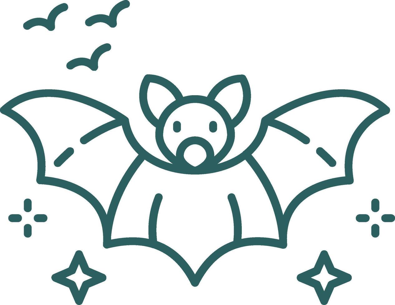 Bat Line Gradient Green Icon vector