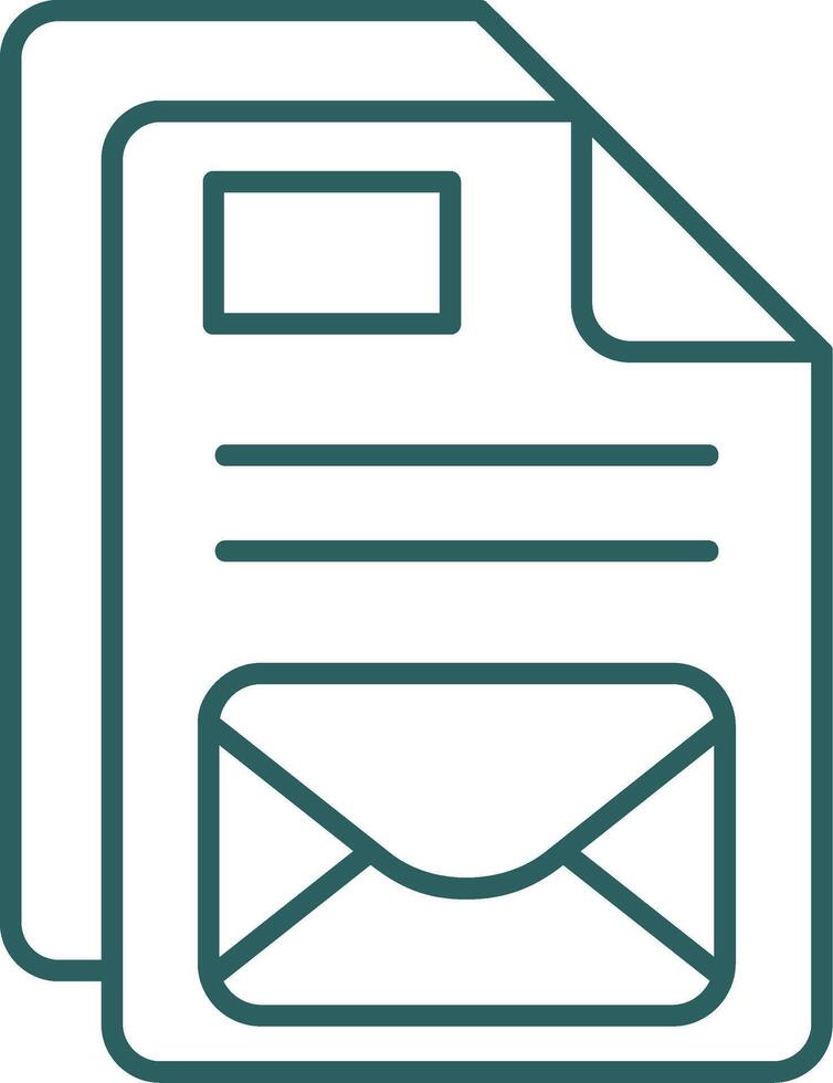 correo electrónico línea degradado verde icono vector