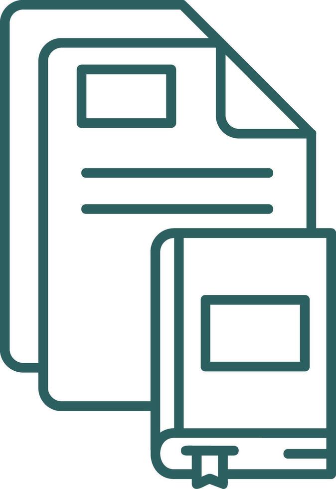 Ebook Line Gradient Green Icon vector