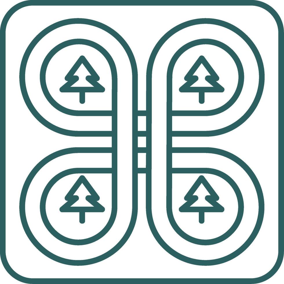 Overpass Line Gradient Green Icon vector