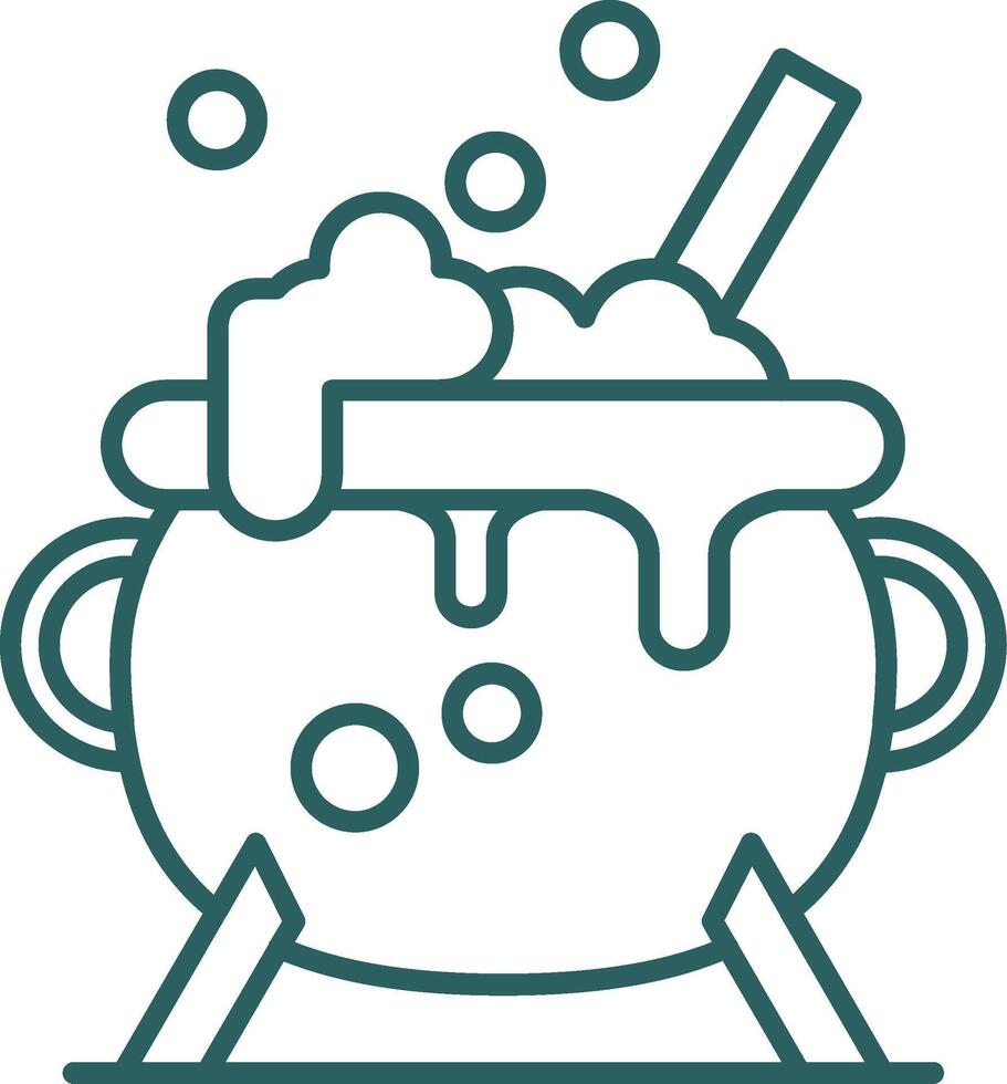 Cauldron Line Gradient Green Icon vector